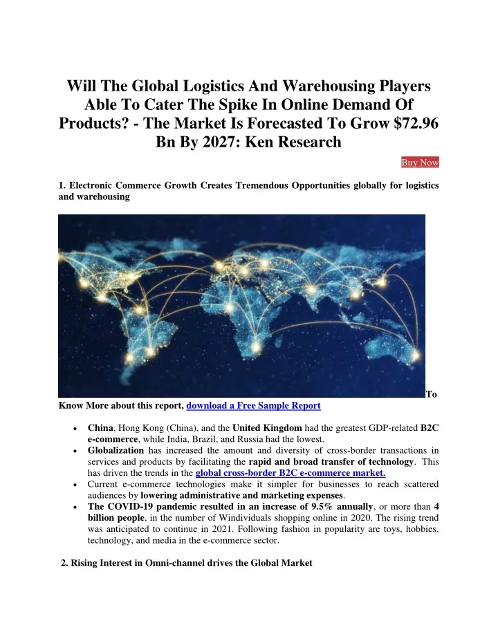 will the global logistics and warehousing players