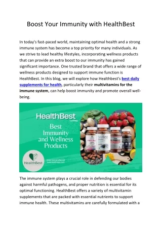 Boost Your Immunity with HealthBest