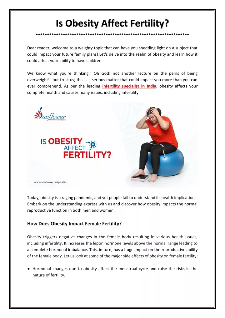 is obesity affect fertility