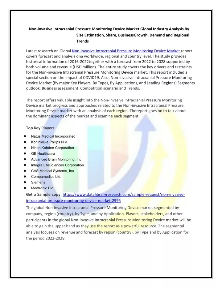 non invasive intracranial pressure monitoring