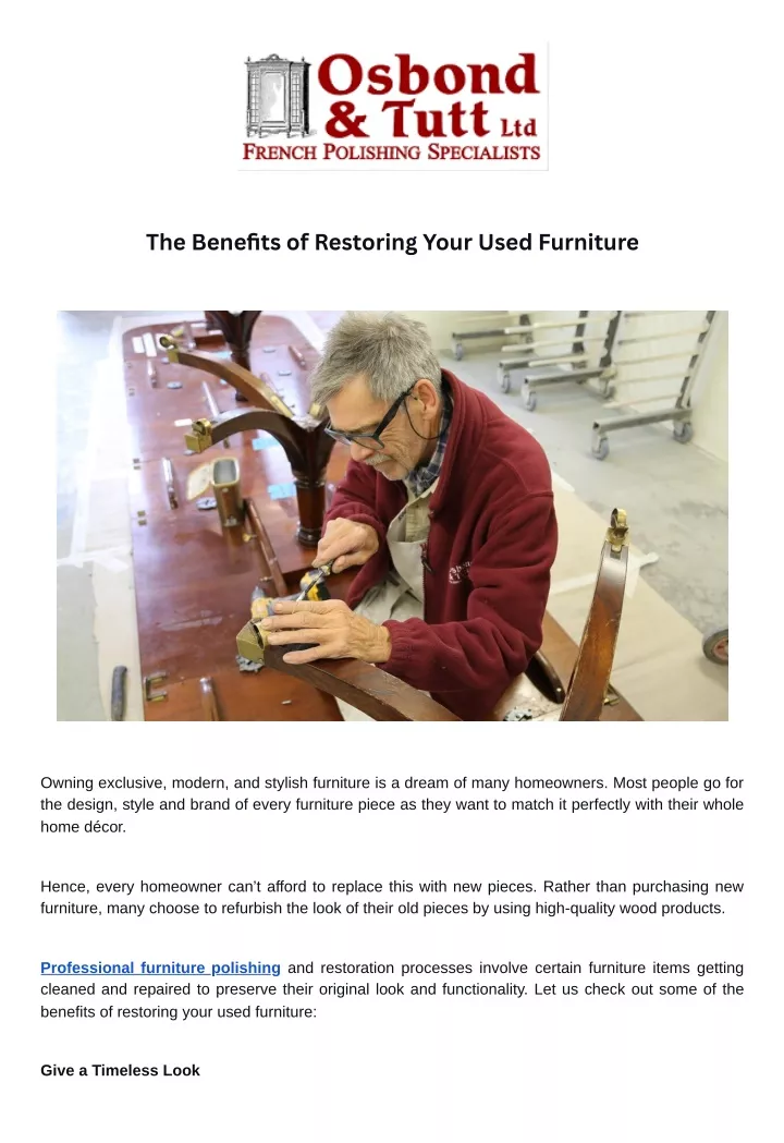 the benefits of restoring your used furniture