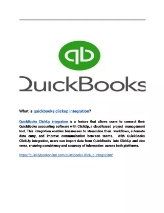 what is quickbooks clickup integration quickbooks