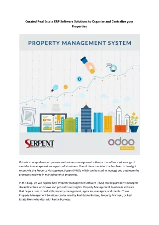 Odoo ERP Property Management Solution - SerpentCS