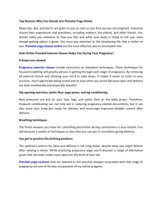 top reasons why you should join prenatal yoga