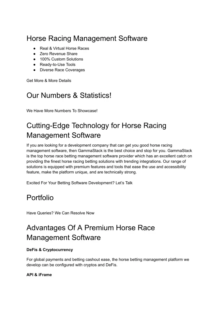 horse racing management software