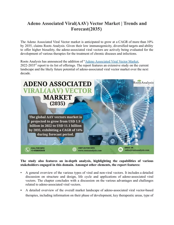 adeno associated viral aav vector market trends