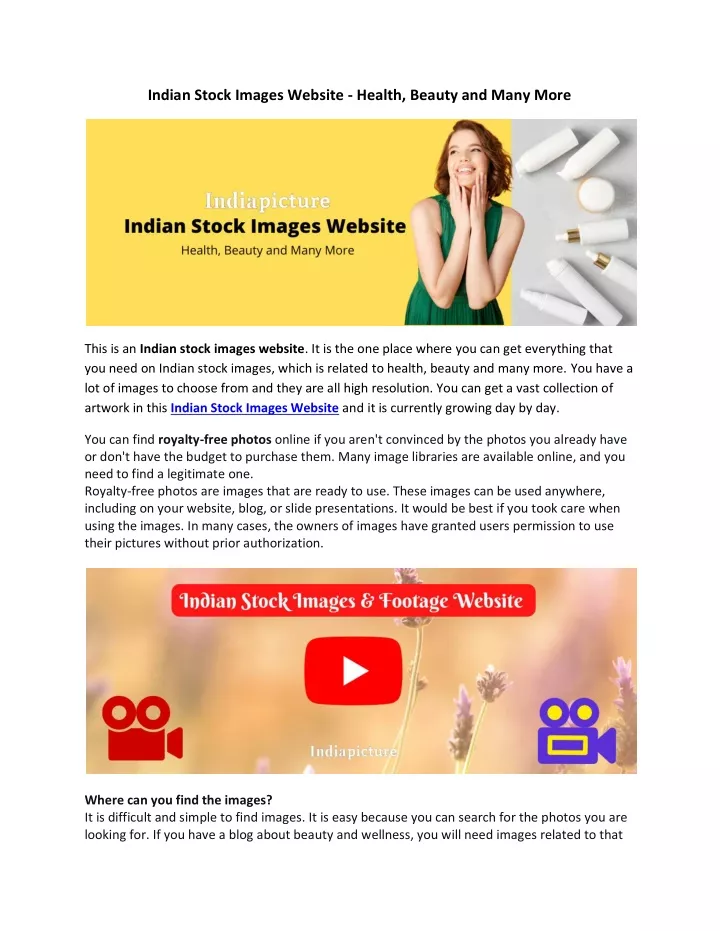 indian stock images website health beauty