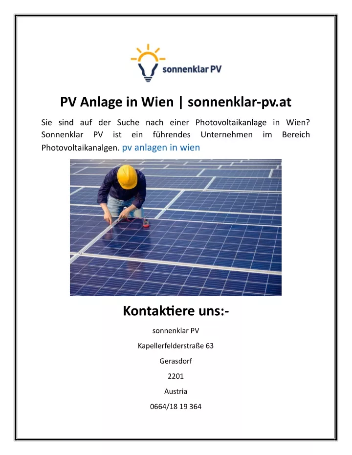 pv anlage in wien sonnenklar pv at