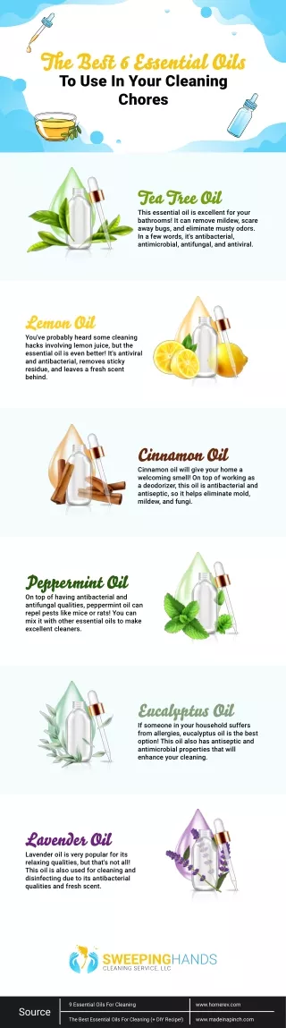 Sweeping Hands - The Best 6 Essential Oils To Use In Your Cleaning Chores