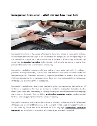 immigration translation what