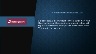 It Recruitment Services In Usa  Datacyperinc