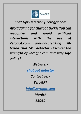 Chat Gpt Detector  Zerogpt