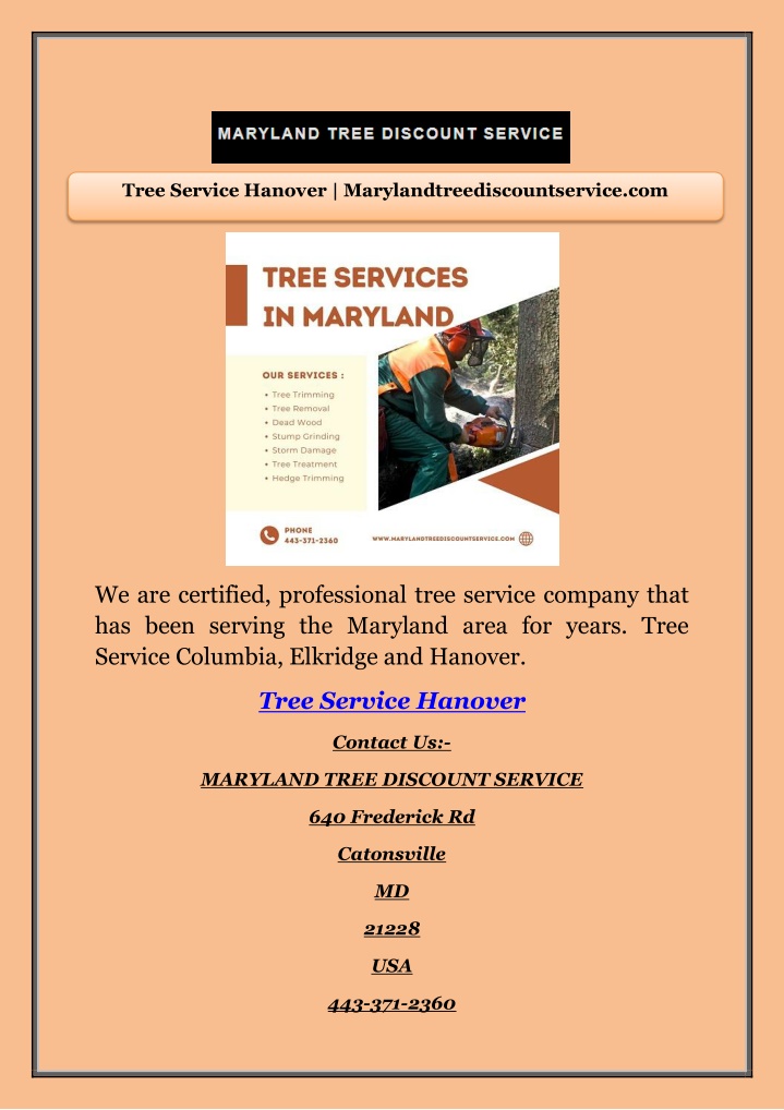 tree service hanover marylandtreediscountservice