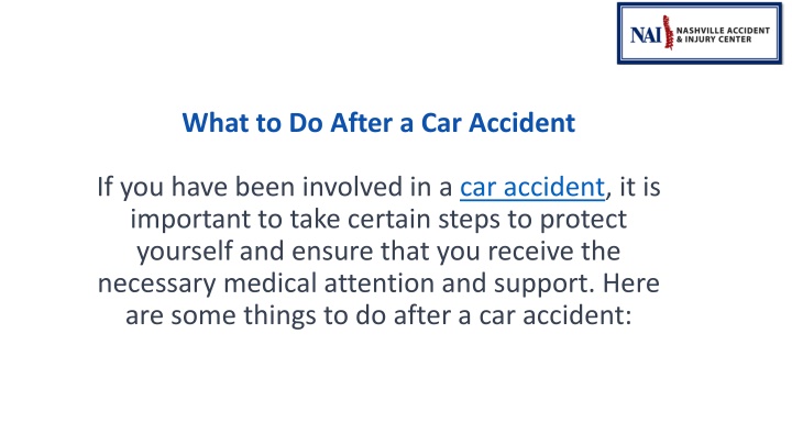 what to do after a car accident if you have been