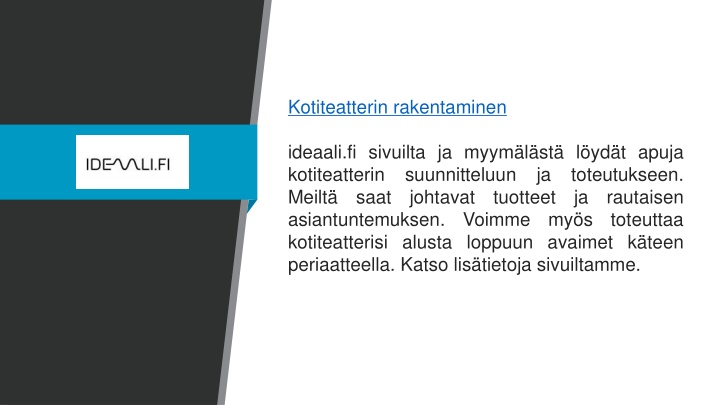 kotiteatterin rakentaminen ideaali fi sivuilta