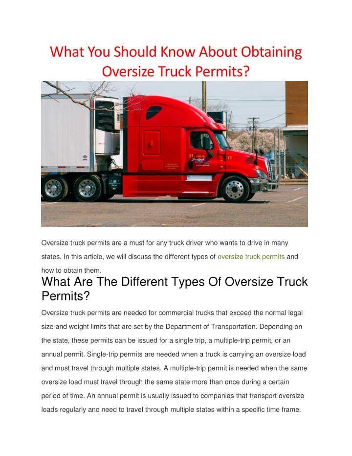 what you should know about obtaining oversize