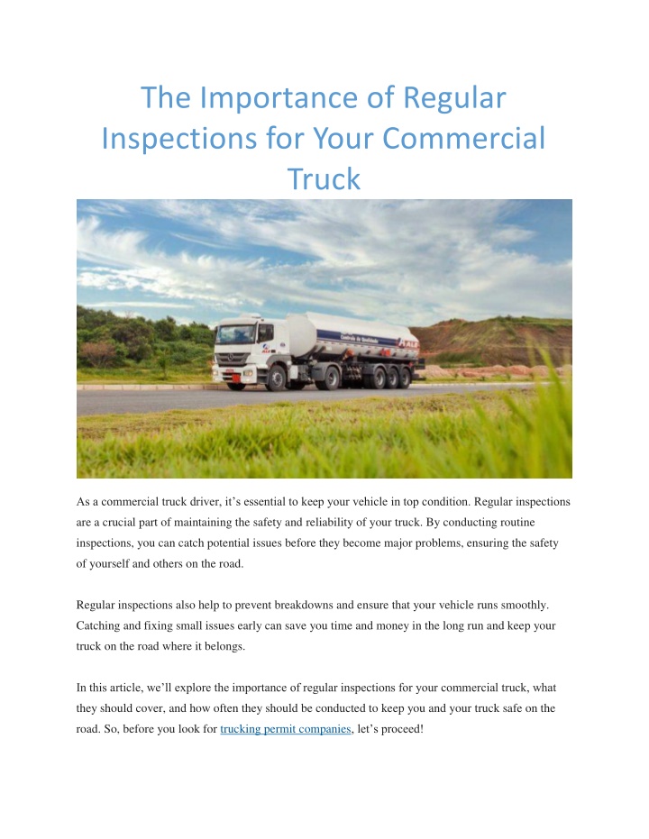 the importance of regular inspections for your