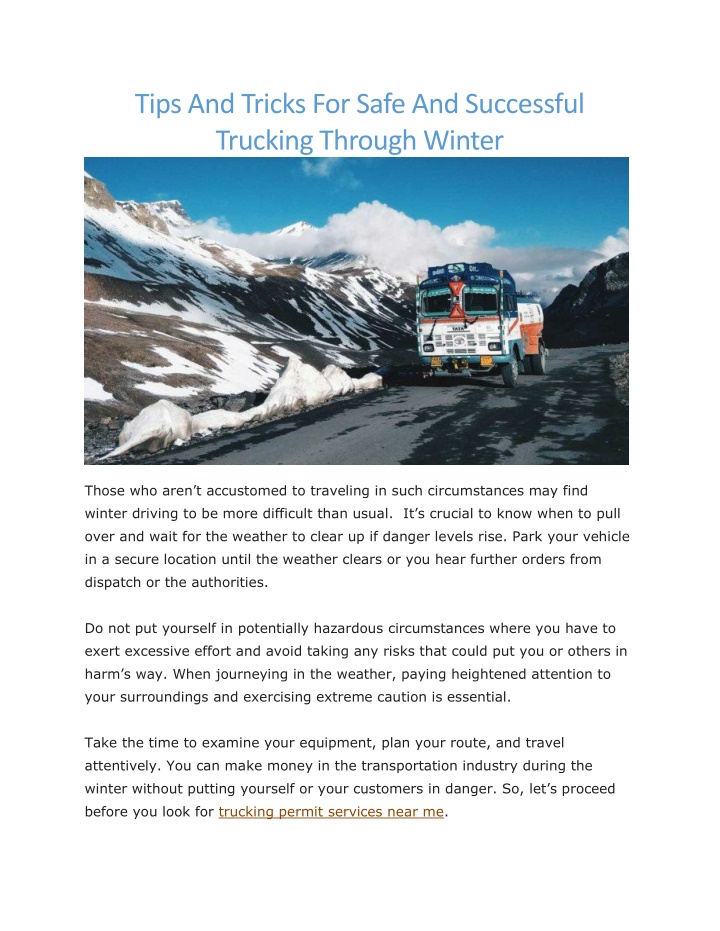 tips and tricks for safe and successful trucking