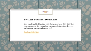 Buy Lean Belly Diet  Dietfab