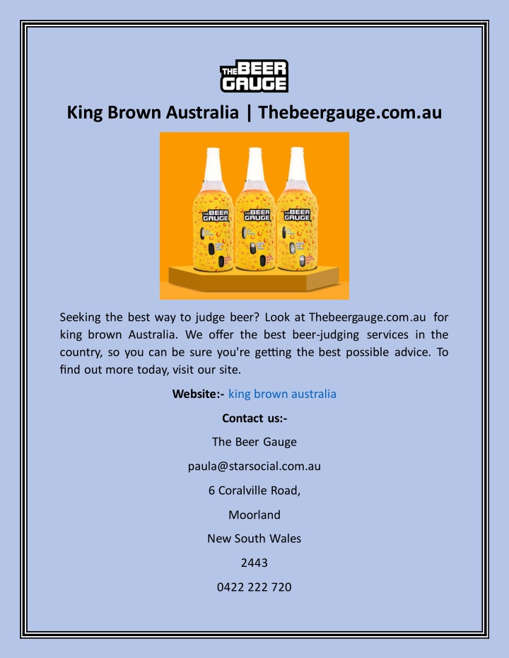 king brown australia thebeergauge com au