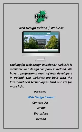 Web Design Ireland  Webie.ie