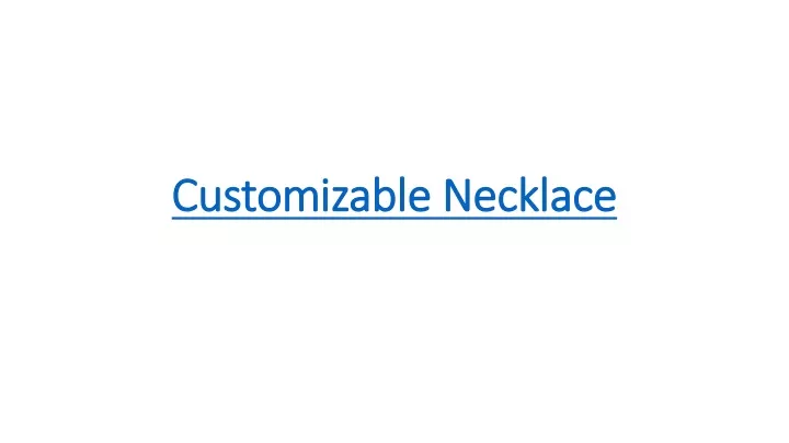 customizable necklace