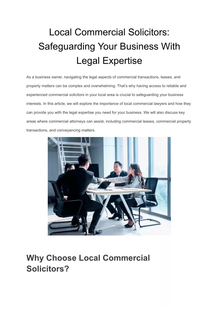 local commercial solicitors safeguarding your