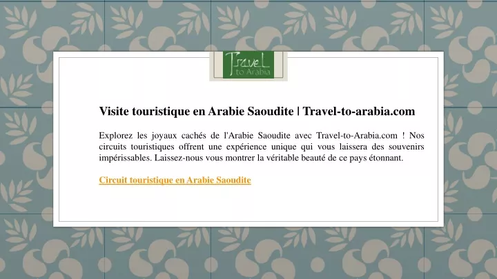 visite touristique en arabie saoudite travel