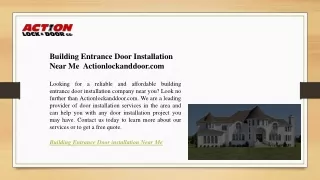 building entrance door installation near