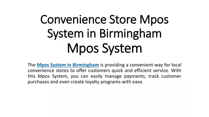 convenience store mpos system in birmingham mpos system