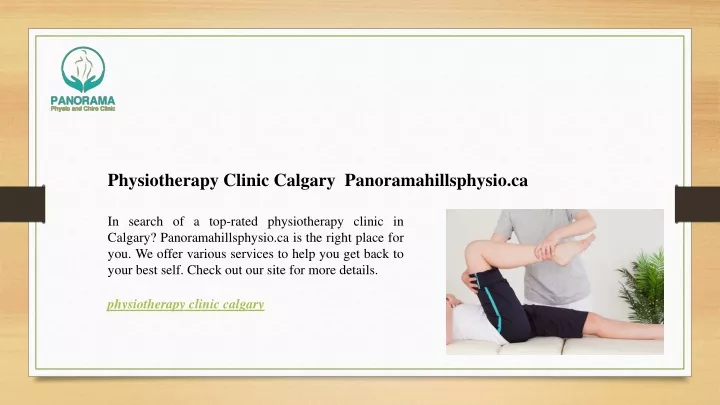 physiotherapy clinic calgary panoramahillsphysio