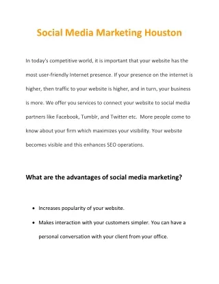 Social Media Marketing Houston