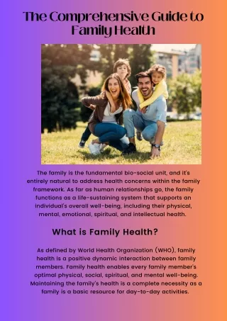 The Comprehensive Guide to Family Health