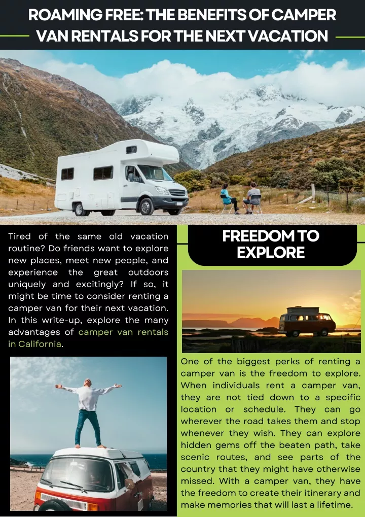 roaming free the benefits of camper van rentals