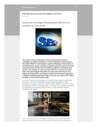 Choose the best Digital Marketing and SEO Service Company in Lower Parel.