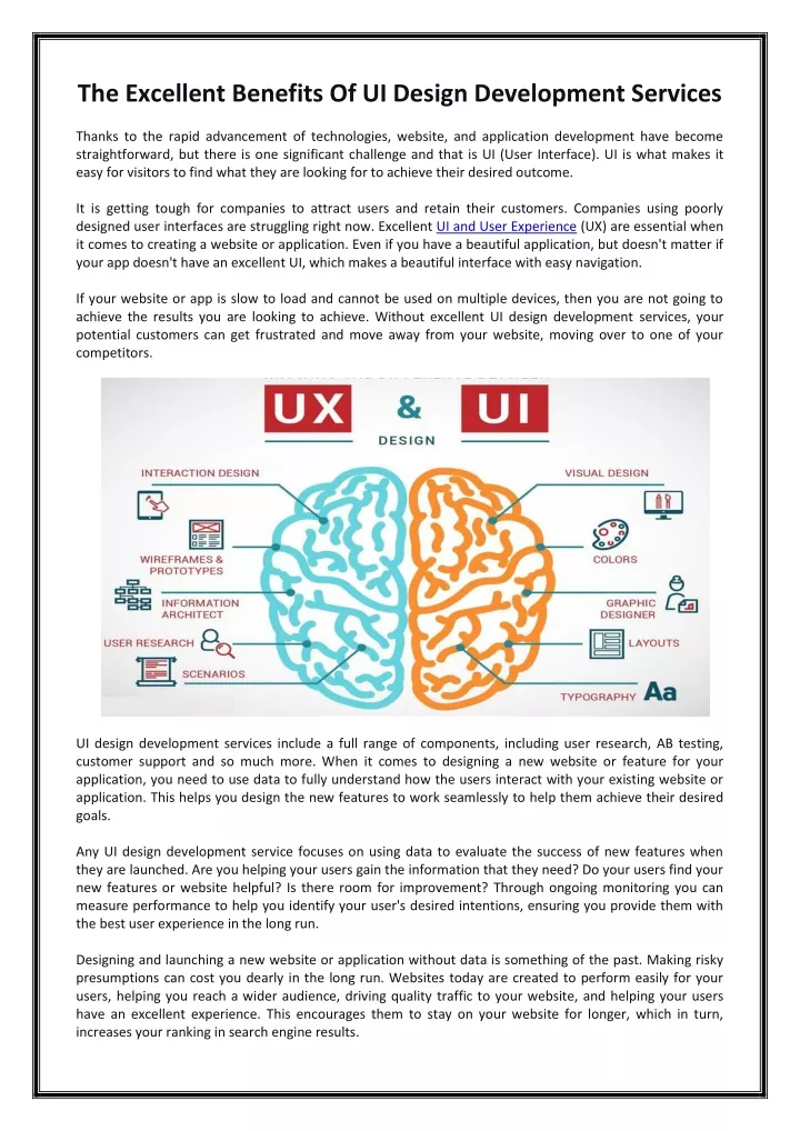 the excellent benefits of ui design development