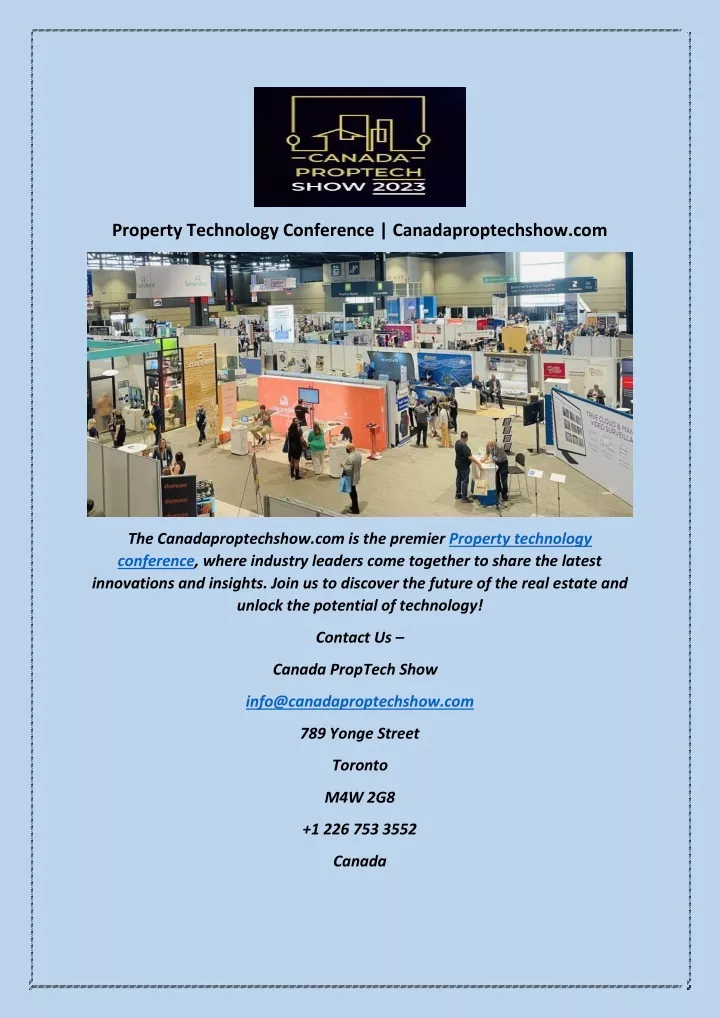 property technology conference canadaproptechshow