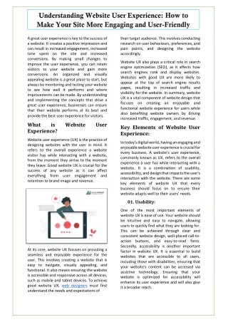 understanding website user experience
