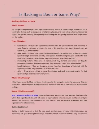 is hacking is boon or bane why