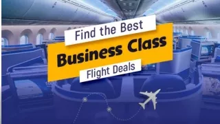 Find the Best Business Class Flight Deals