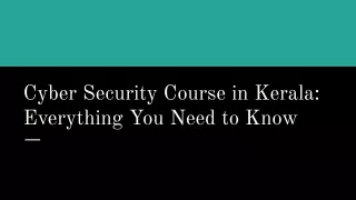 cyber security course in kerala everything