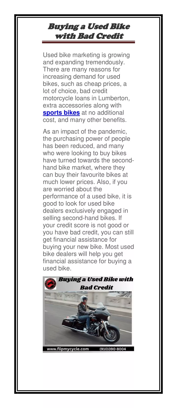 buying a used bike buying a used bike with