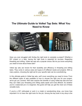 the ultimate guide to volkel tap sets what