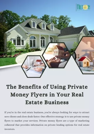 The Benefits of Using Private Money Flyers in Your Real Estate Business