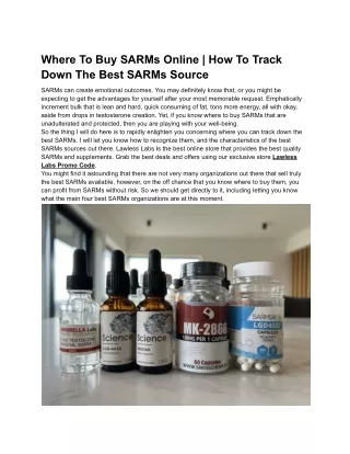 Where To Buy SARMs Online _ How To Track Down The Best SARMs Source