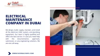 Efficient Electrical Maintenance Services by Noor Al Faris in Dubai