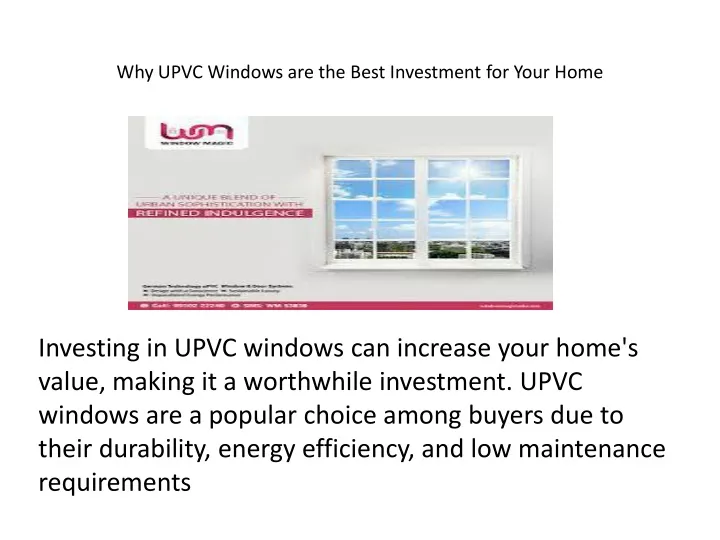 why upvc windows are the best investment for your home