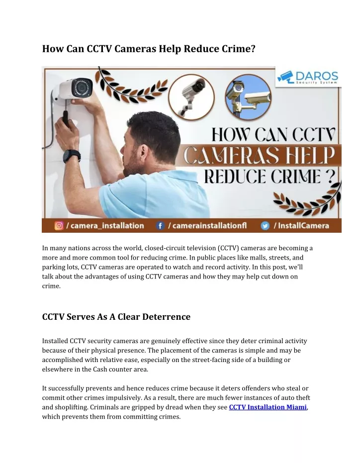 how can cctv cameras help reduce crime