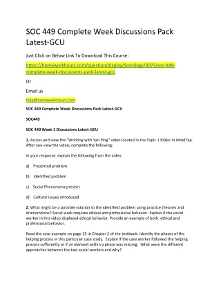 soc 449 complete week discussions pack latest gcu