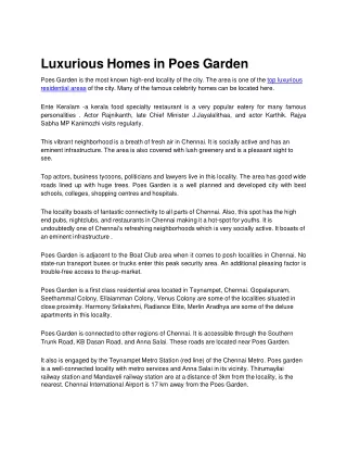 Luxurious Homes in Poes Garden- Luxclusivehomes